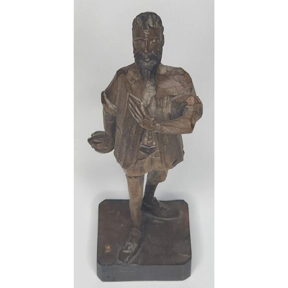 Vintage OURO Carved Wooden Statue of a Man from Spain Artesania NO. 580-0 U99 - Picture 1 of 7